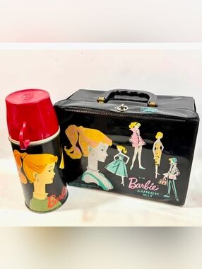 VINTAGE🩷BARBIE LUNCH BOX WITH THERMOS🩷1960'S🩷RARE🩷